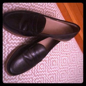 JCrew Women’s Loafers, black leather, size 7